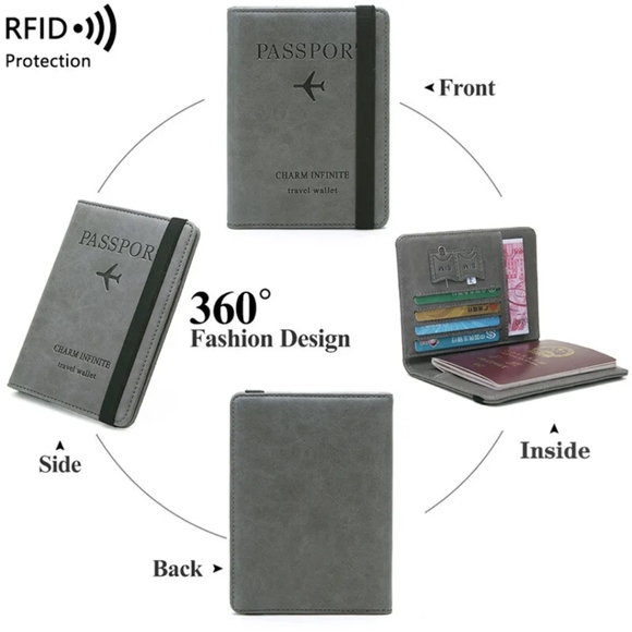 Passport Holder Travel Essentials Passport Wallet RFID Blocking for Men Women US - Picture 4 of 5